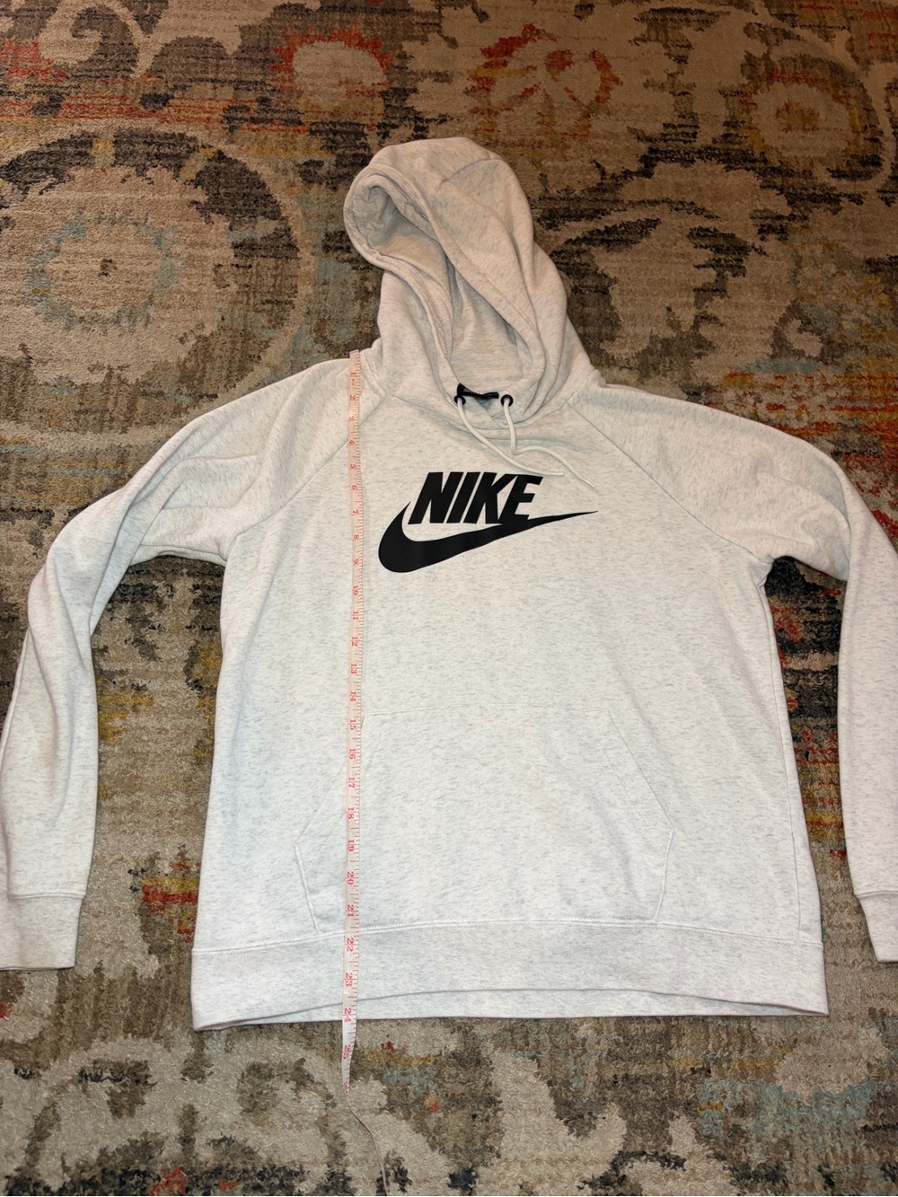 Nike Heather Gray Hoodie with Black Swoosh